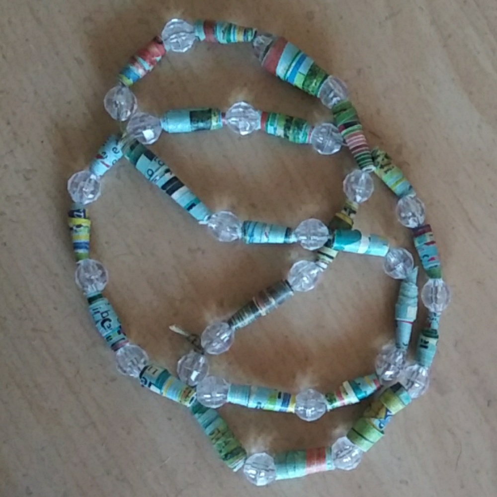 Fun newspaper necklace